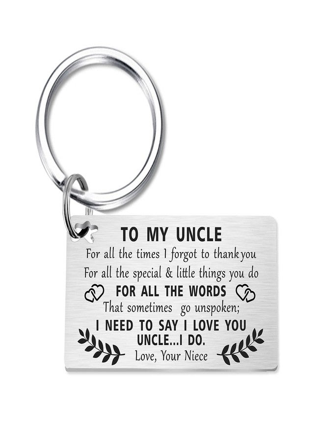 TANWIH Gifts for Uncle from Niece - I Love You Uncle Keychain - Uncles Birthday Christmas Fathers Day Keychain Gift from Niece - Image 1